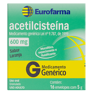Acetilcisteina 600Mg Com 16 Envelopes De 5G Cada Eurofarma