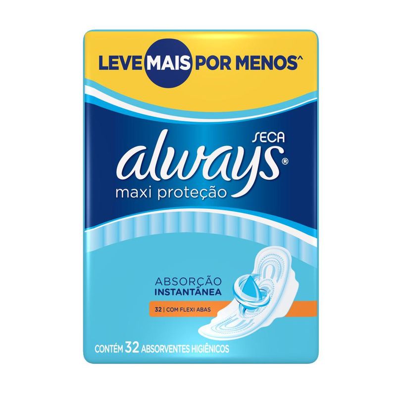 absorvente-always-maxi-protecao-seca-com-abas-com-32-unidades