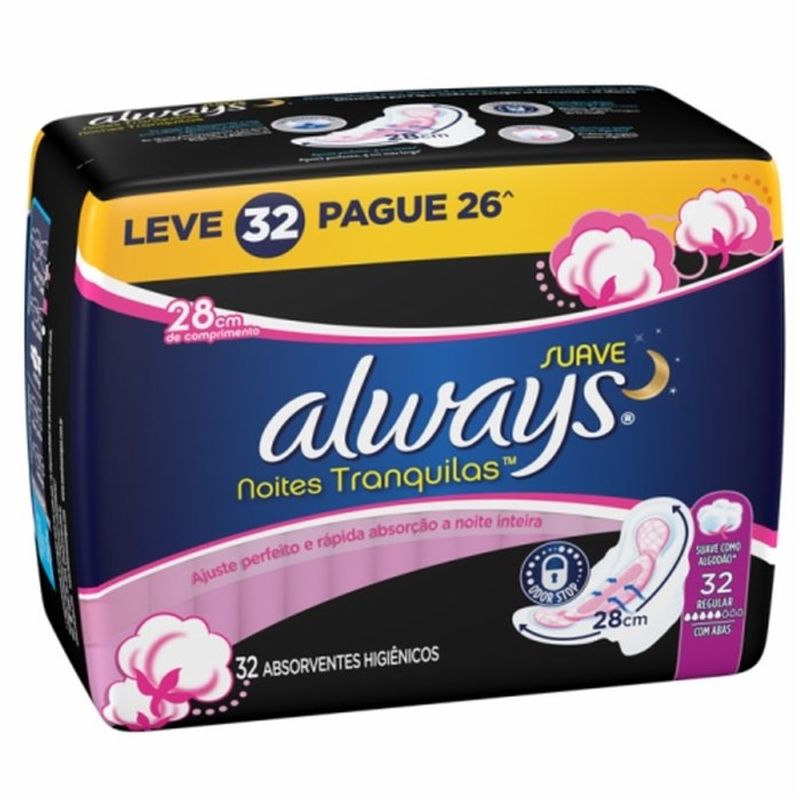absorvente-always-noites-tranquilas-cobertura-suave-com-abas-com-32-unidades