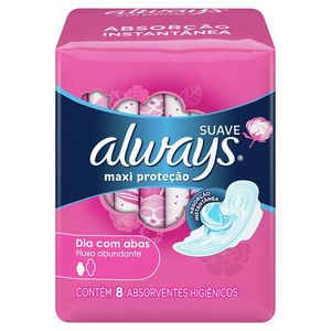 Absorvente Always Maxi Proteçao Suave Com Abas Com 8 Unidades