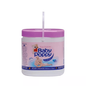 LENÇO UMEDECIDO BABY POPPY LILAS COM 450 UNIDADES