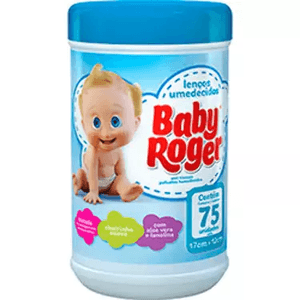 LENÇO UMEDECIDO BABY ROGER POTE AZUL COM 75 UNIDADES