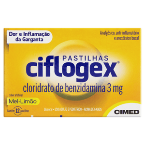 Ciflogex Mel E Limao Com 12 Pastilhas
