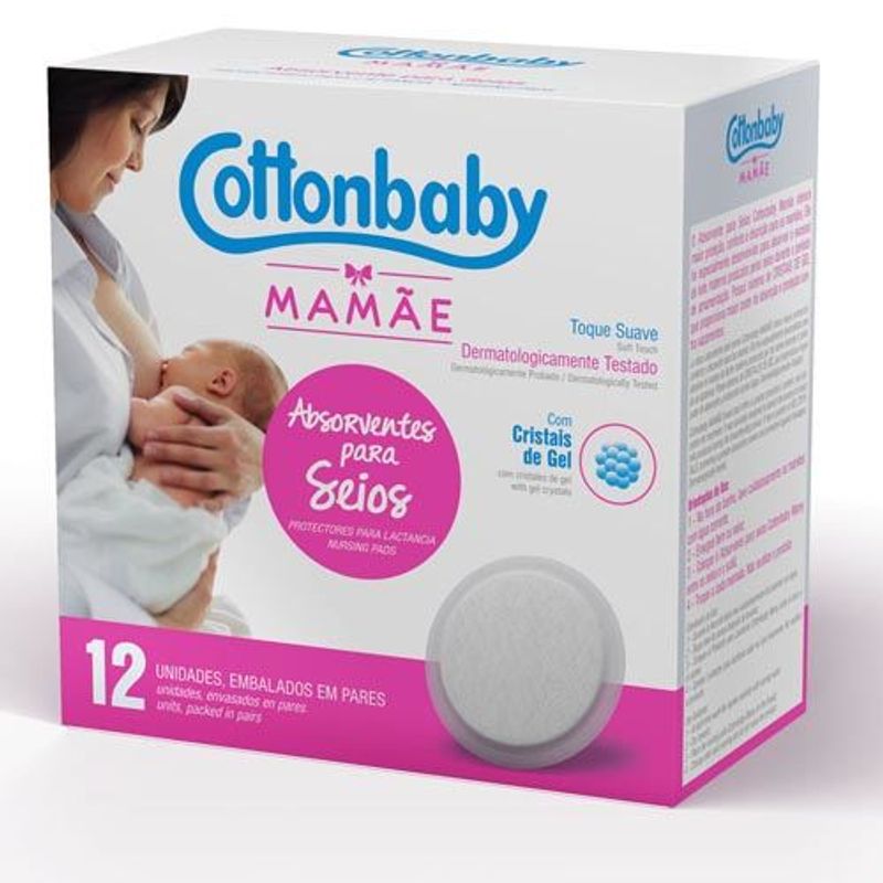 absorvente-para-seios-cottonbaby-mamae-com-12-unidades