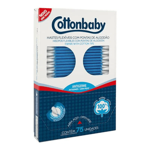 HASTES FLEXIVEIS COTTONBABY COM 75 UNIDADES