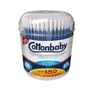 Hastes Flexiveis Cottonbaby Pote Com 150 Unidades