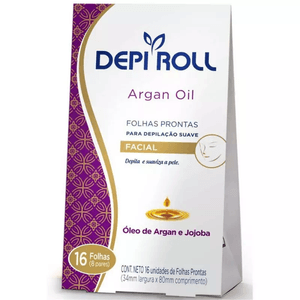 FOLHA DEPILATORIA DEPI ROLL FACIAL ARGAN OIL COM 16 UNIDADES