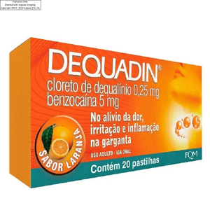Dequadin Laranja Com 20 Pastilhas