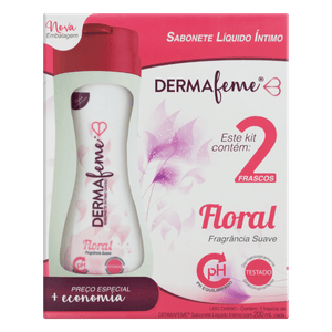 Kit Dermafeme Floral Sabonete Liquido intimo Leve 2 Pague 1