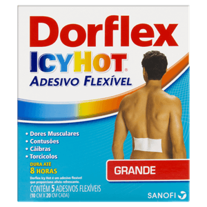 Dorflex Icy Hot Adesivo Flexivel Grande Com 5 Unidades