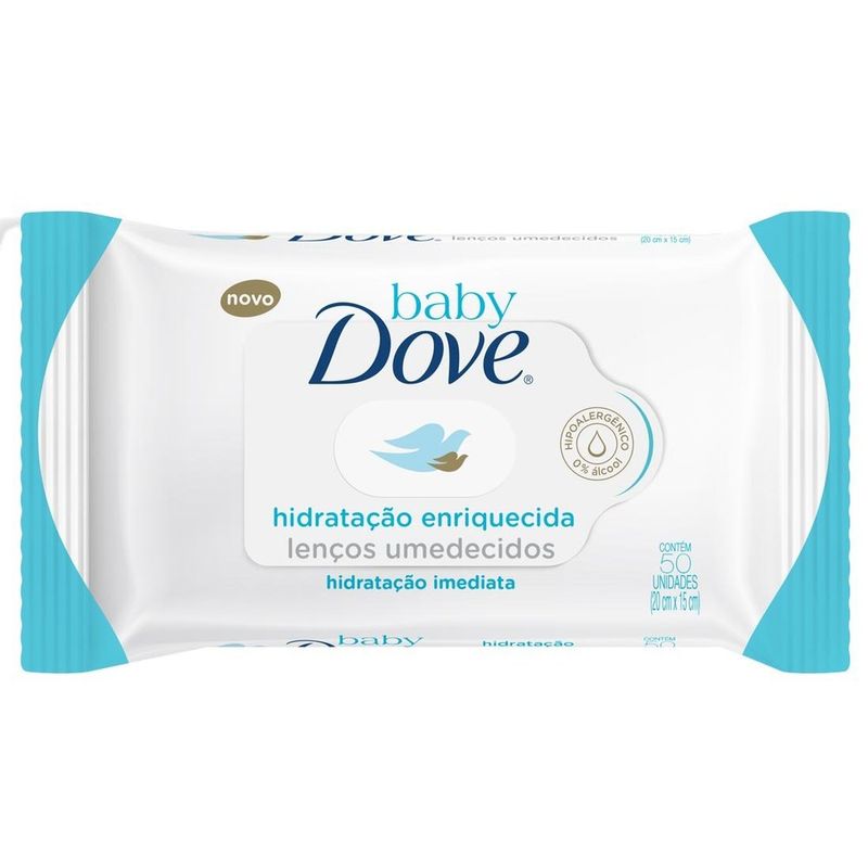 lenco-umedecido-dove-baby-hidratacao-enriquecida-com-50-unidades