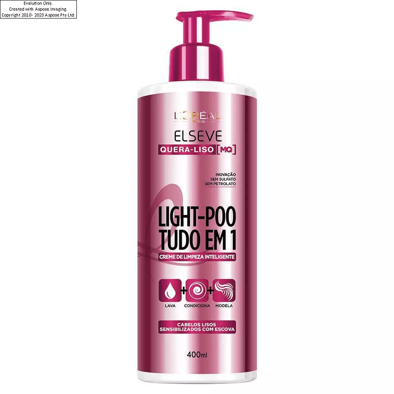 creme-para-pentear-elseve-ligth-poo-quera-liso-400ml