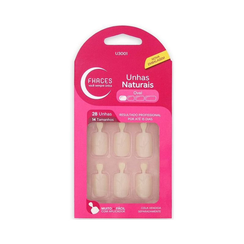 unha-postica-natural-fhaces-oval-curta-com-28-unidades