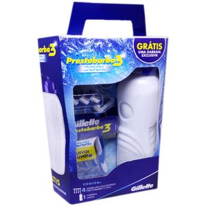 Kit Aparelho De Barbear Gillette Prestobarba3 Cool Com 4 Unidades+Garrafa