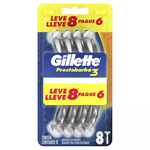 APARELHO DE BARBEAR GILLETTE PRESTOBARBA 3 LEVE 8 PAGUE 7