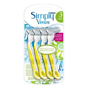 Aparelho De Depilar Gillette Venus Simply 3 Com 4 Unidades