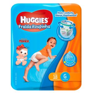 Fralda Huggies Veste Facil Jumbo G Com 18 Unidades