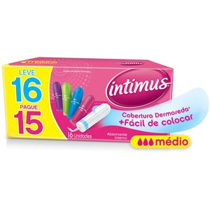 Absorvente Interno Intimus Medio Com 16 Unidades