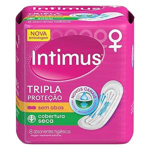 Absorvente Intimus Tripla Proteçao Cobertura Seca Com 8 Unidades
