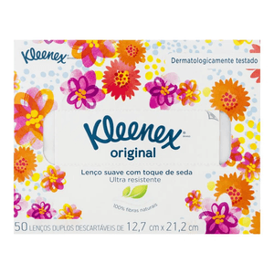 LENÇO DE PAPEL KLEENEX COM 50 UNIDADES