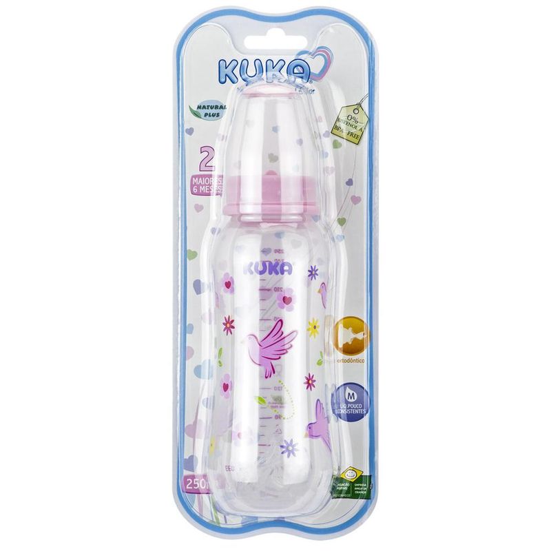 mamadeira-kuka-natural-color-ortodontica-rosa-n2-250ml-r1557