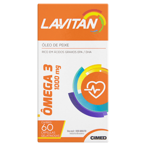 Lavitan Omega 3 Fish Oil oleo de Peixe 1.000mg com 60 comprimidos