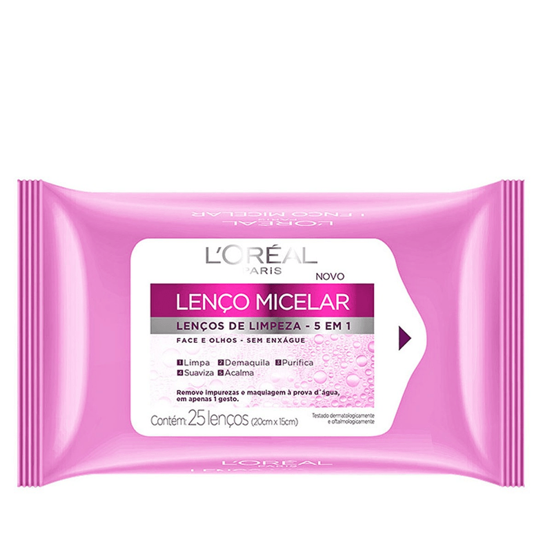 lenco-demaquilante-loreal-micelar-com-25-unidades