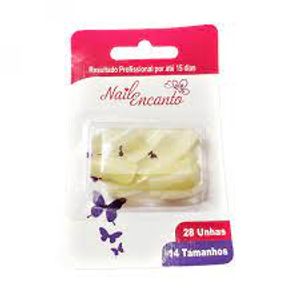 UNHA POSTIÇA NAIL ENCANTO QUADRADA MEDIA COM 28 UNIDADES