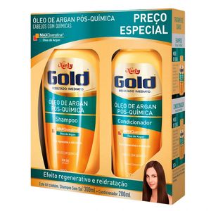 Kit Niely Gold oleo De Argan Pos-Quimica Shampoo 300Ml/Condicionador 200Ml