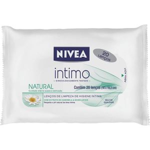 Lenço Umedecido Nivea intimo De Limpeza Natural Com 20 Unidades