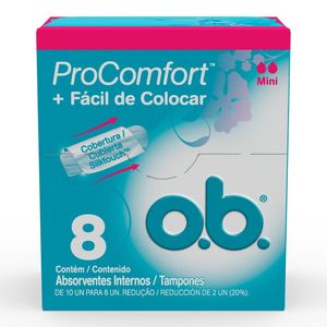 Absorvente Interno O.B. Sempre Livre Procomfort Mini Com 8 Unidades