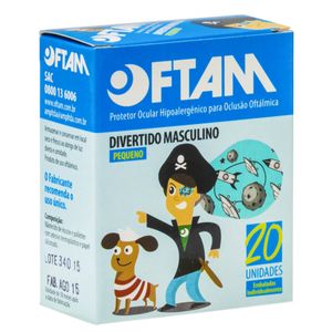 PROTETOR OCULAR OFTAM DIVERTIDO PEQUENO AZUL COM 20 UNIDADES
