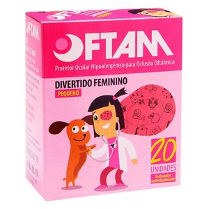 PROTETOR OCULAR OFTAM DIVERTIDO PEQUENO ROSA COM 20 UNIDADES
