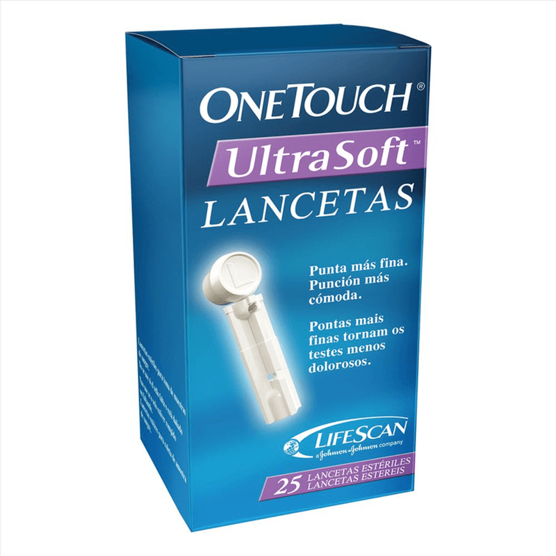one-touch-ultrasoft-com-25-lancetas