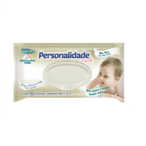 lenço umedecido Personalidade Baby Com 50 Unidades