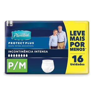 Fralda Geriatrica Adulto Plenitud Protect Plus P/M Com 16 Unidades