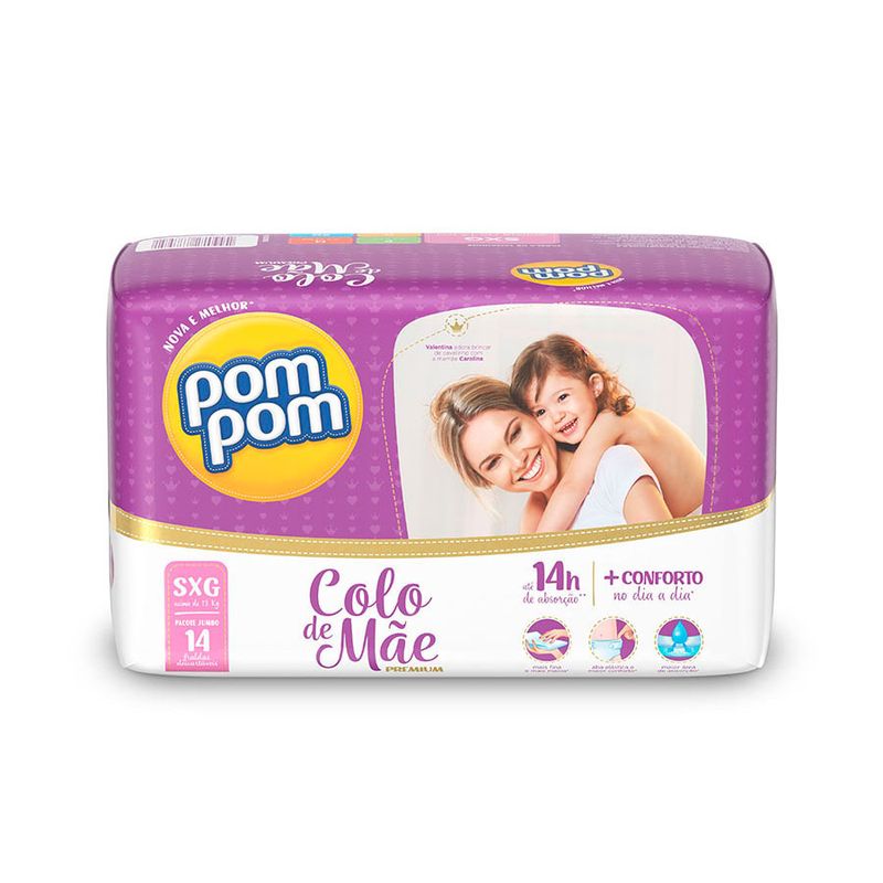 fralda-pom-pom-colo-de-mae-jumbo-sxg-com-14-unidades