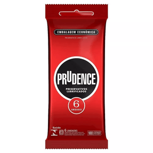 Preservativo Prudence Lubrificado Com 6 Unidades
