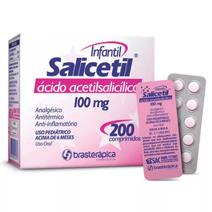 Salicetil Infantil 100Mg Com 10 Comprimidos