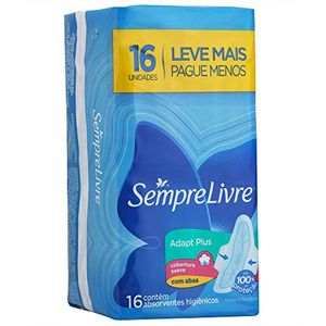 Absorvente Sempre Livre Adapt Plus Suave Com Abas Com 16 Unidades
