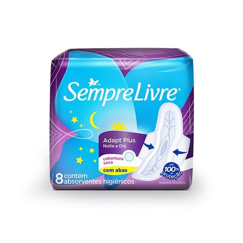 absorvente-sempre-livre-adapt-plus-noturno-cobertura-seca-com-abas-com-8-unidades