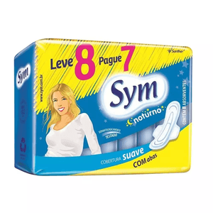 Absorvente Sym Noite E Dia Suave Com Abas Leve 8 Pague 7 Unidades
