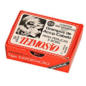 Grampo De Cabelo Teimosao Preto N7 Com 100 unidades