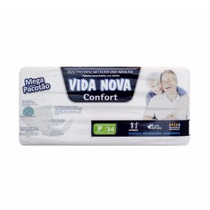 Fralda geriatrica VIDA NOVA CONFORT MEGA P COM 34 UNIDADES