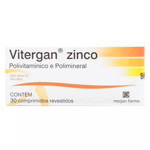 Vitergan Zinco 15Mg Com 30 Comprimidos