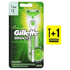 Aparelho De Barbear Gillette Mach3 Acqua-Grip Com 1 Carga