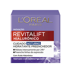 Creme Facial L'Oreal Revitalift Hialuronico Noite 50Ml