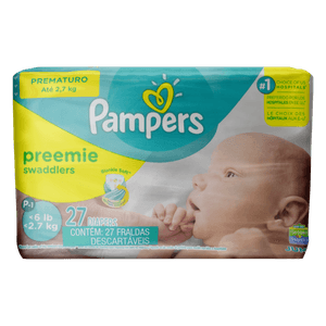 Fralda Pampers Preemie Swaddlers Prematuro Com 27 Unidades