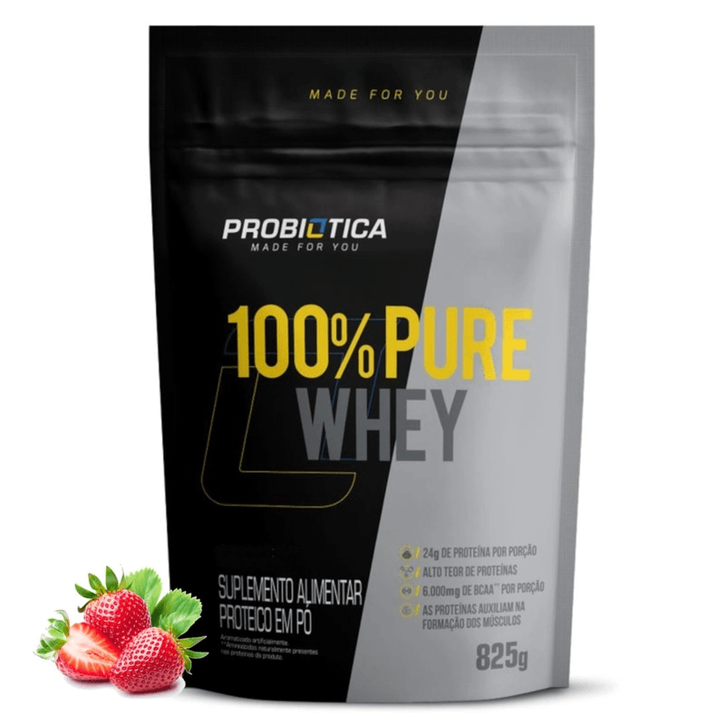 probiotica-pro-100-pure-whey-morango-refil-825g