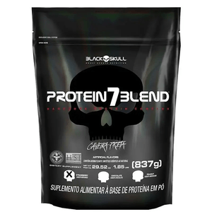 Black Skull Protein 7 Blend Morango Refil 837g